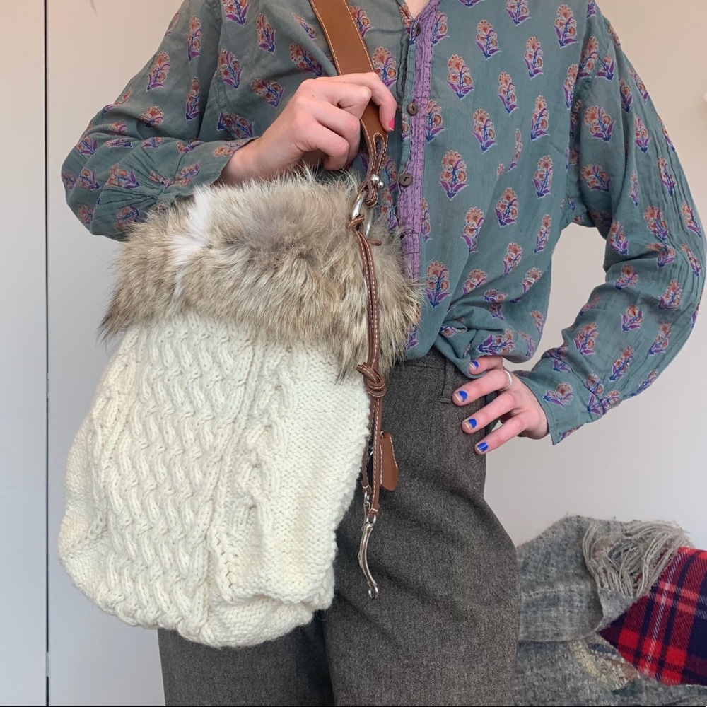 Furry knit tote bag from Switzerland